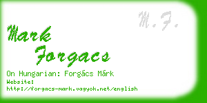 mark forgacs business card