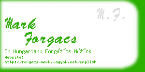 mark forgacs business card